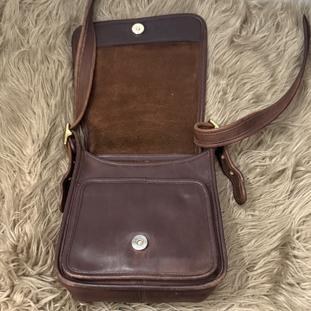 Vintage Coach 9145 Legacy Studio Flap Classic Brown Leather Shoulder Bag small - Picture 4 of 7